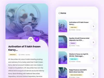 Finance News App  - Free template