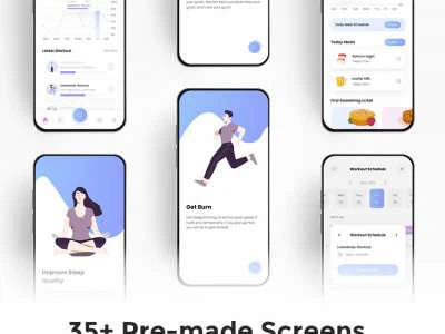 FitnessX App UI Kit  - Free template