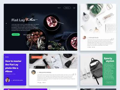 Flat Lay Free UI Kit  - Free template