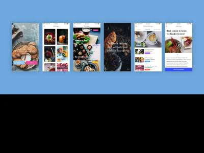 Foodies Free App UI Kit  - Free template