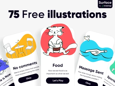 75 Premium illustrations  - Free template