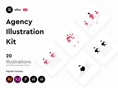 Agency Illustration Kit  - Free template