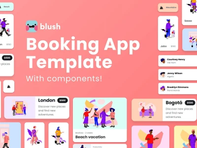 Booking App UI Kit  - Free template
