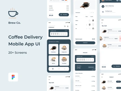 Coffee Delivery Mobile App UI  - Free template