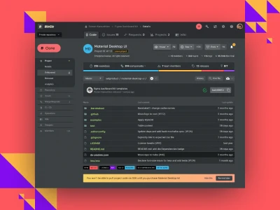 Dashboard UI Kit Dark Template  - Free template
