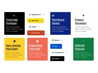 Documentation Cards & Buttons  - Free template