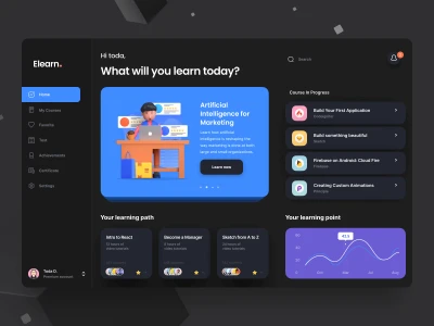 E-learn Dashboard  - Free template
