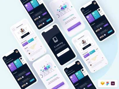 e-learning UI Screens  - Free template