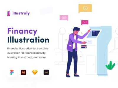 Financial Illustration Set  - Free template