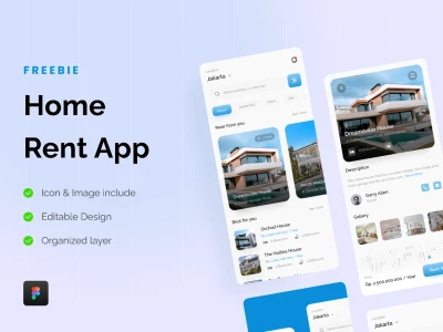 Home Rent App UI Design  - Free template
