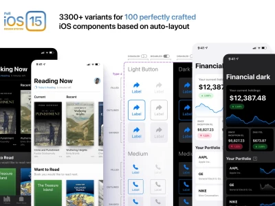 iOS 15 Design System  - Free template