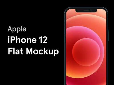 iPhone 12 Flat Mockup  - Free template