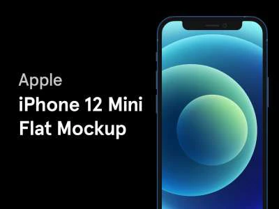 iPhone 12 Mini Flat Mockup  - Free template