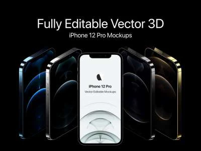 iPhone 12 Pro 3D Mockup  - Free template