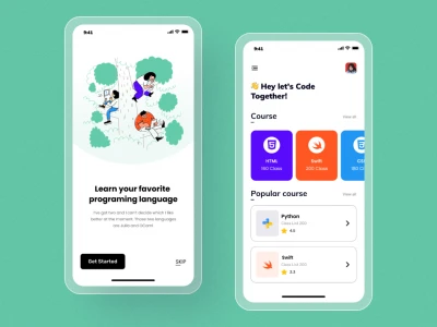 Learn Code App  - Free template