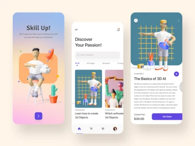 Learning App Screens  - Free template