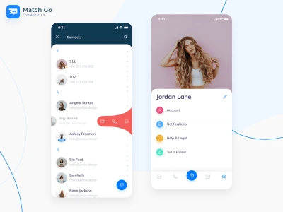 Match Go Chat App UI Kit  - Free template