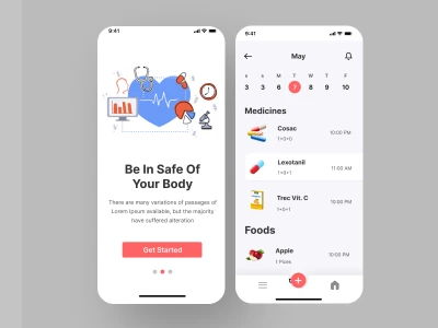 Medicine Reminder App UI Kit  - Free template