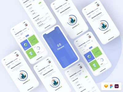 Modern Fitness App  - Free template