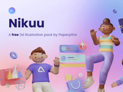 Nikuu 3D Illustration Pack  - Free template