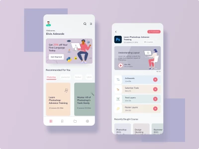 Online Educational Learning App  - Free template