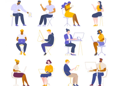 People Working Collaborating Illustrations  - Free template