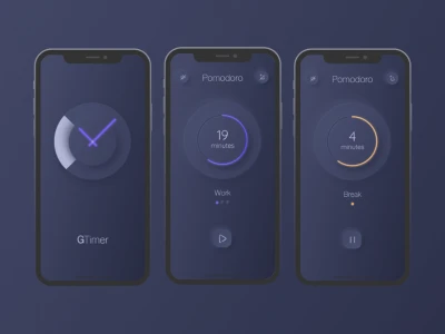 Pomodoro with Neumorphism  - Free template