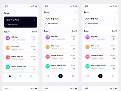 Productivity Tracker UI Kit  - Free template