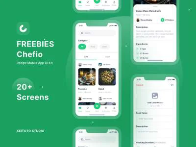 Recipe App UI Kit  - Free template
