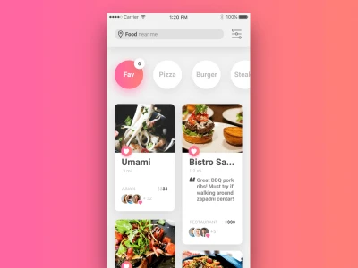 Restaurant List Mobile Concept  - Free template