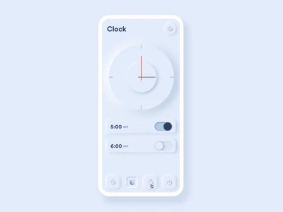 Skeuomorph Clock App  - Free template