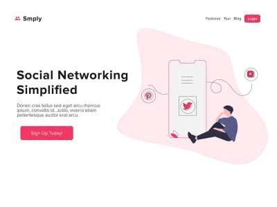 Social Network Illustrations  - Free template