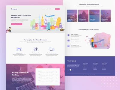 Traveloa Landing Page  - Free template