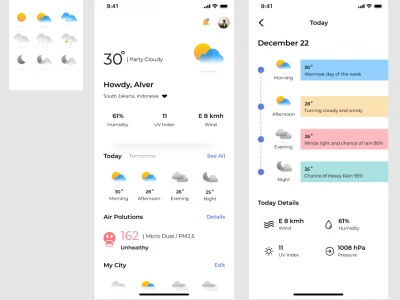 Weather App Concept  - Free template
