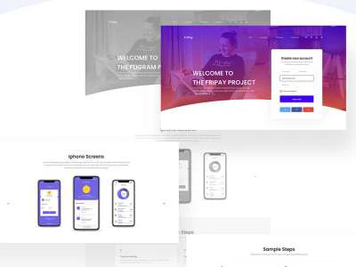 FREE Flat Web Design KIT  - Free template