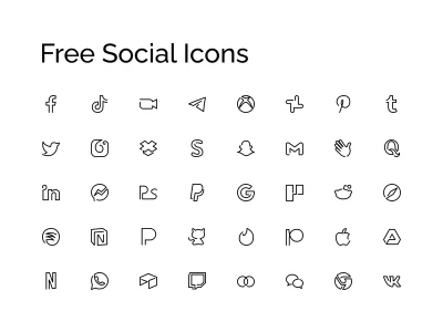 Free Minimal Social Icons  - Free template