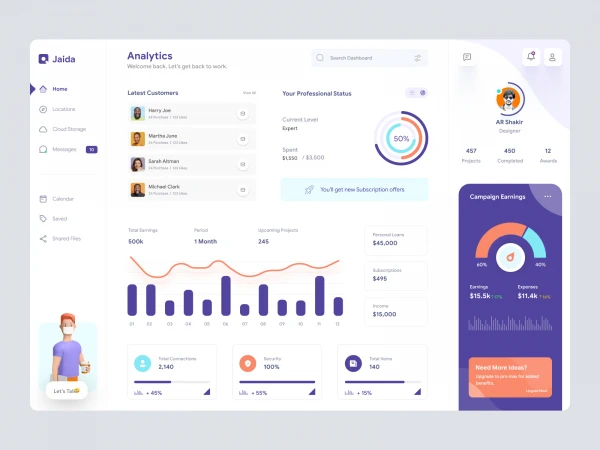 Freelancer Dashboard UI Concept  - Free template