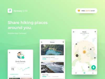 Harmony App Design UI Kit  - Free template