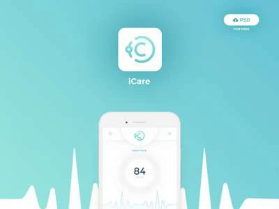 iCare Mobile App Design  - Free template