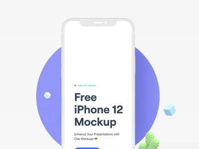 iPhone 12 3D Look Mockup  - Free template