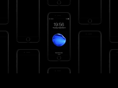iPhone 7 Jet Black Front  - Free template