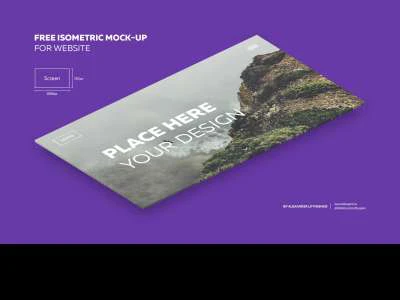 Isometric Website Mockup  - Free template