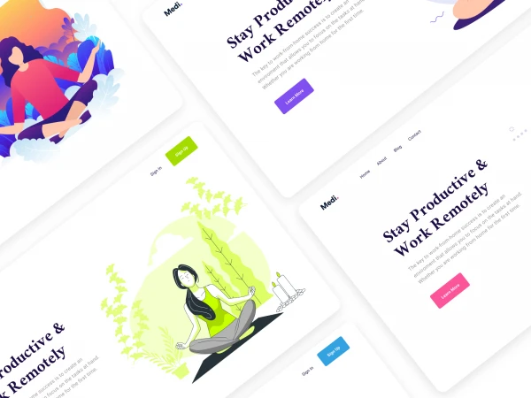 Medi ï¿½ Meditation Web Headers  - Free template