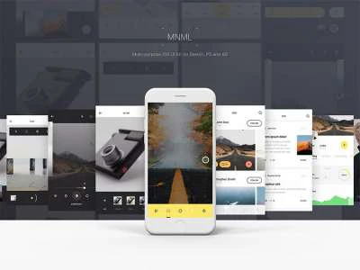 MNML Free App Design UI Kit  - Free template