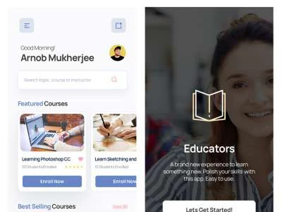 Online Courses Mobile App  - Free template