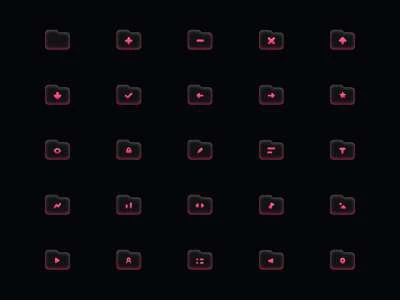 Outline Glowing Icons  - Free template