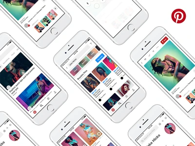Pinterest Mobile GUI Kit  - Free template