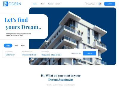Real Estate Webpage UI  - Free template