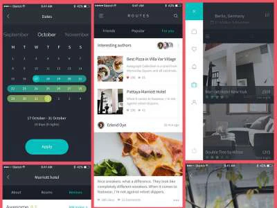 Routes iOS App Design UI Kit  - Free template