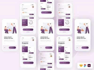 Team Project UI Screens  - Free template